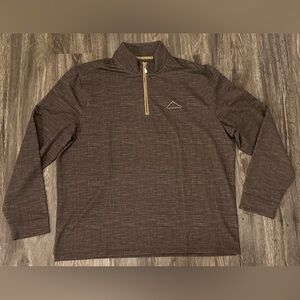 Men’s Johnnie-O Hartford Top Shelf 1/4 Zip Heather Brown Stretch Pullover- XL